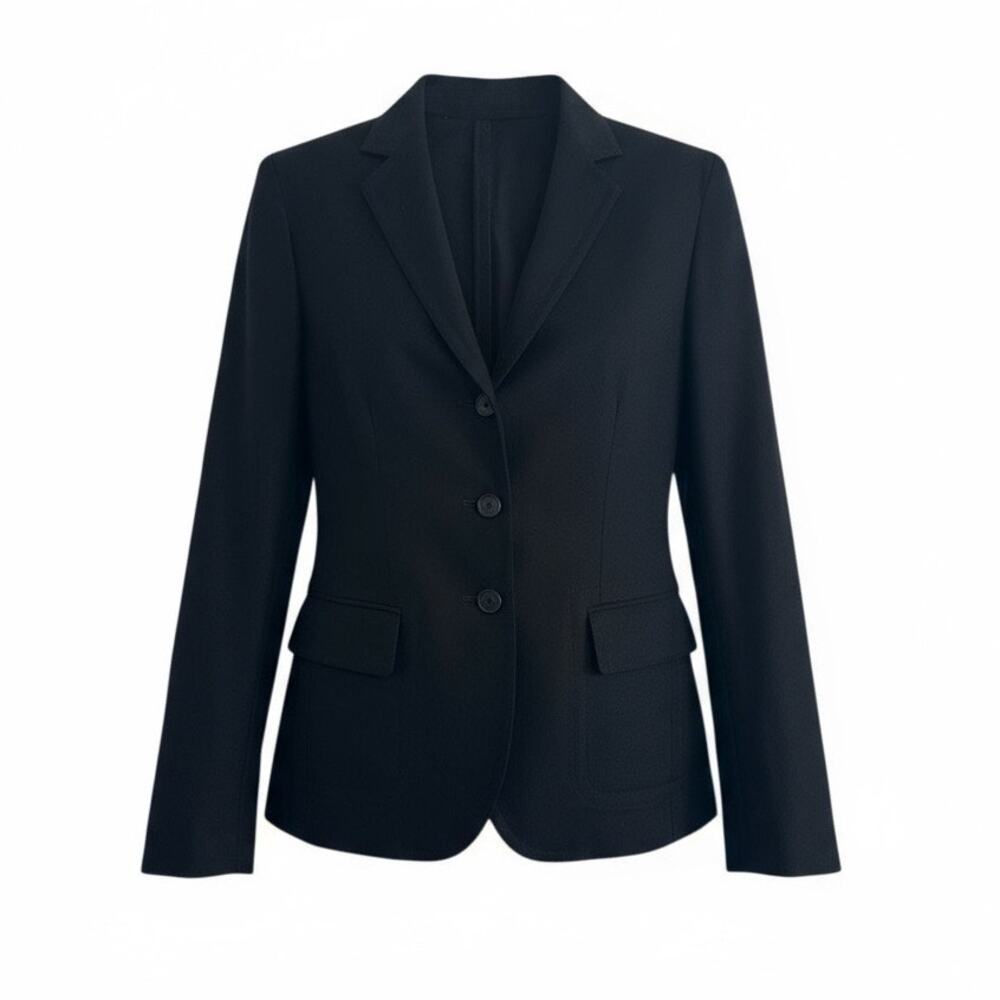 Bottega Veneta Black Cashmere Blazer IT 40 Single Breast Basic Short Jacket